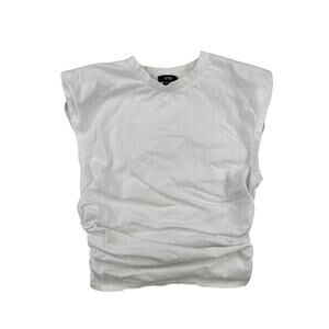 AFRM - Bilie Side Ruched Sleeveless Tank in White